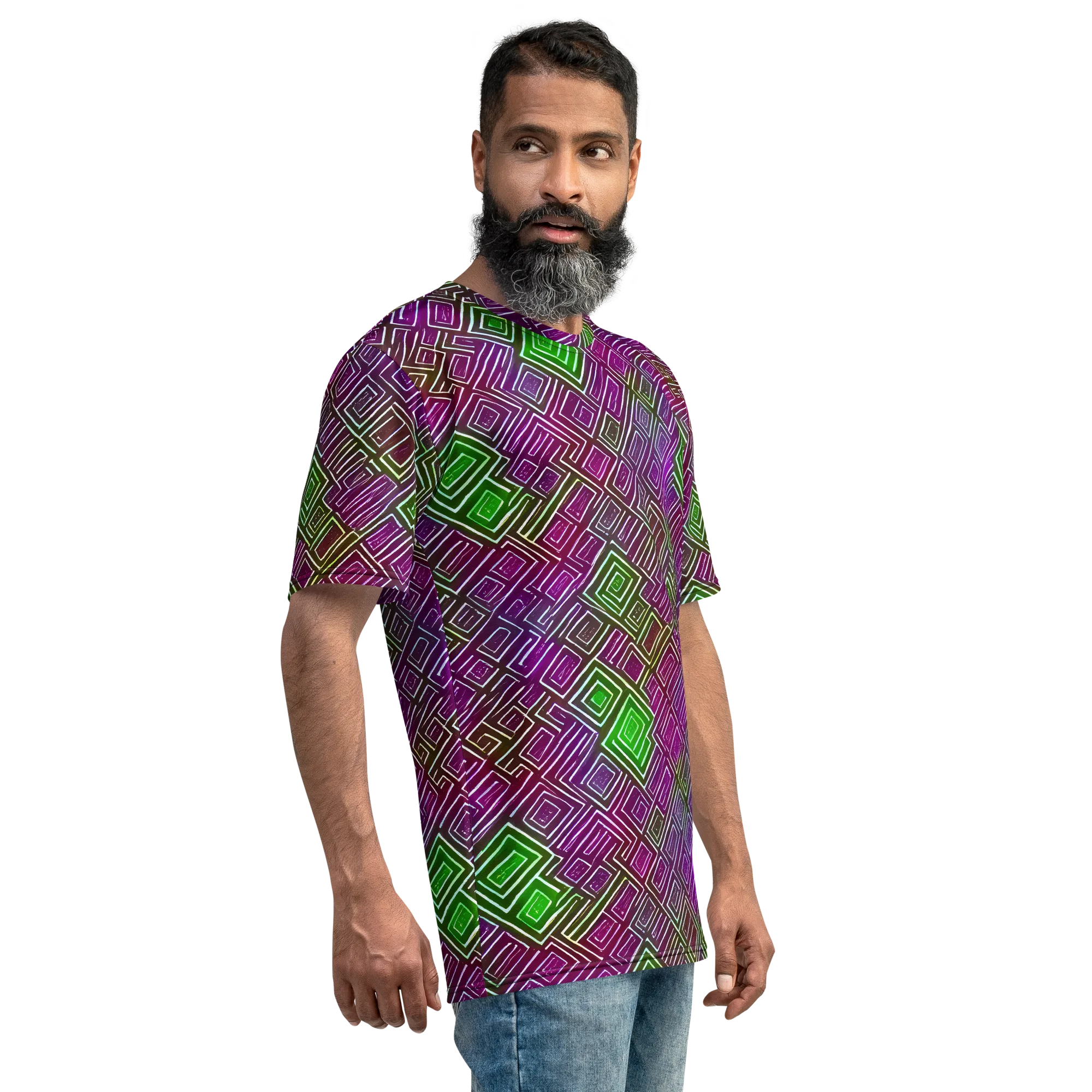 Chromatic Riddle on Men's Crew Neck T-Shirt — Right