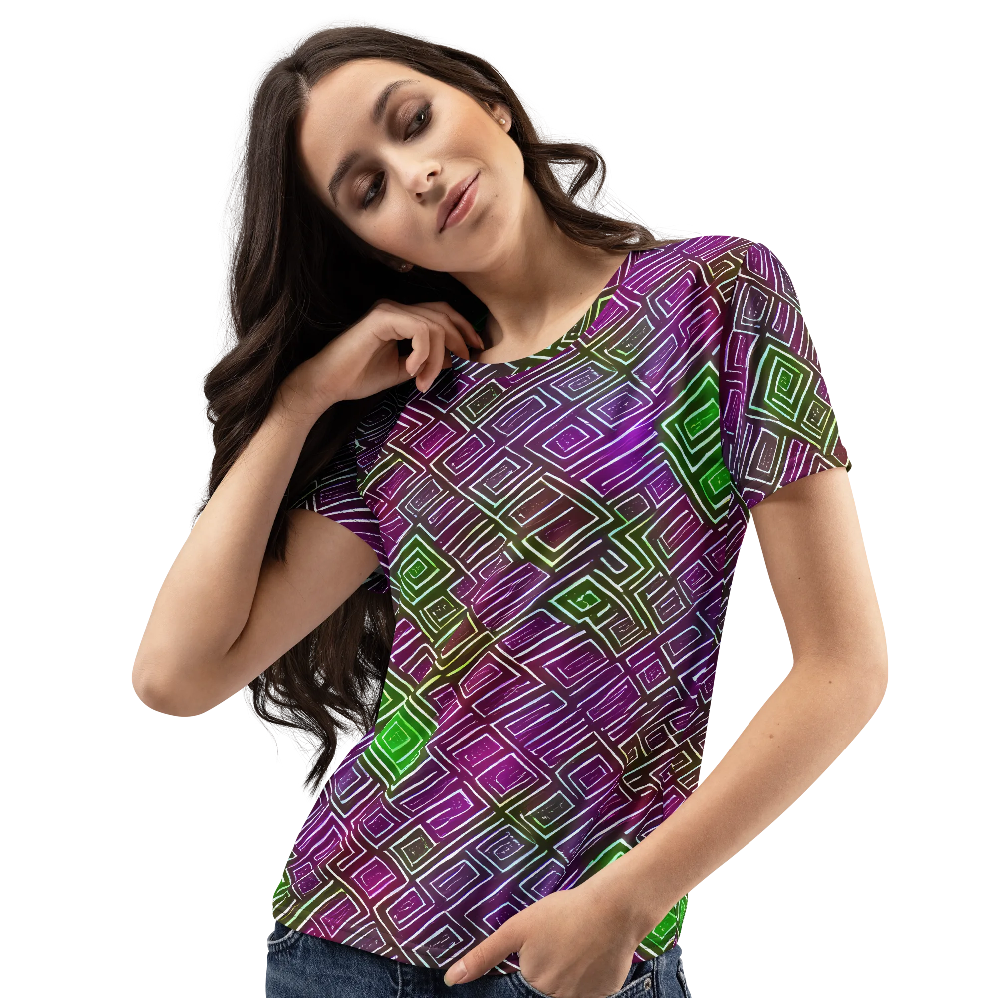 Chromatic Riddle on Women's Crew Neck T-Shirt — Left Front