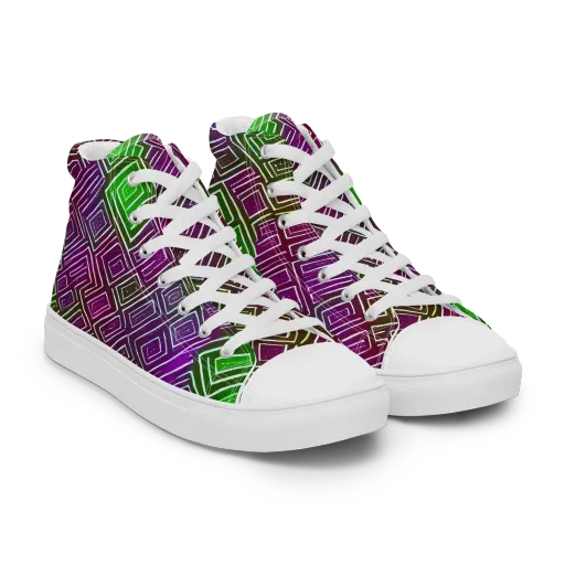 Chromatic Riddle on a Women's High Top Canvas Shoes