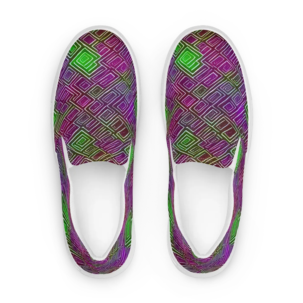 Chromatic Riddle on Men's Slip-On Canvas Shoes — Front