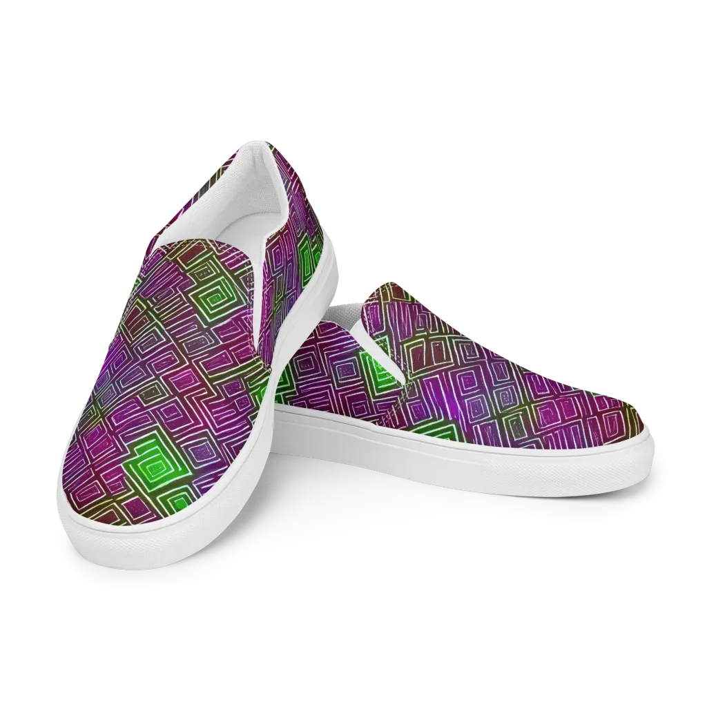Chromatic Riddle on Men's Slip-On Canvas Shoes — Left Front