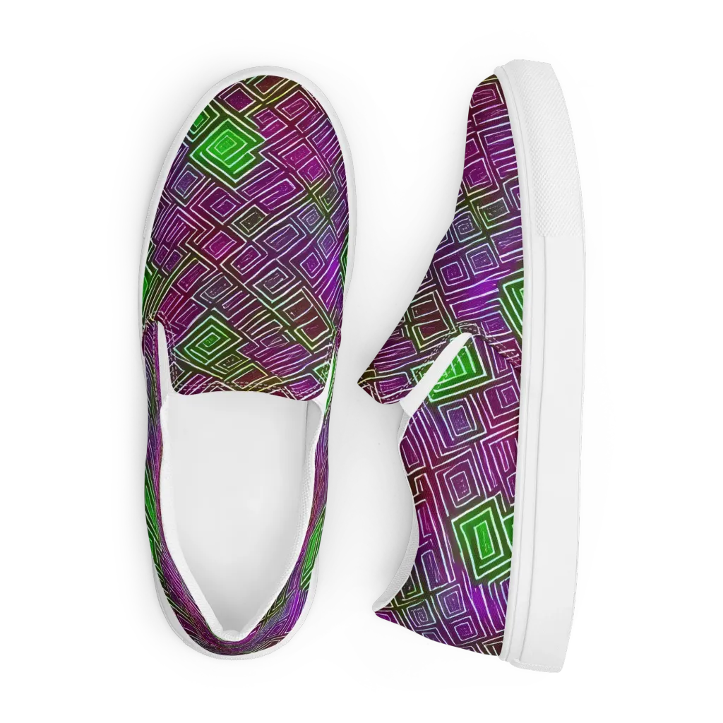 Chromatic Riddle on Men's Slip-On Canvas Shoes — Front