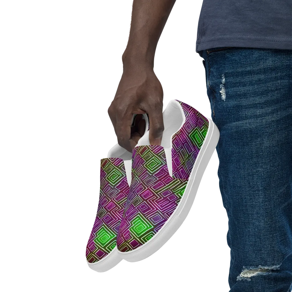 Chromatic Riddle on Men's Slip-On Canvas Shoes — Left Front
