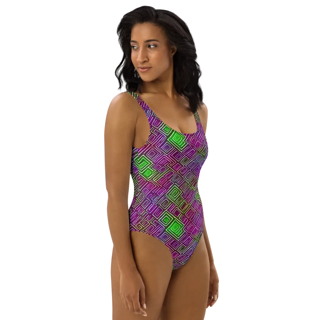 Chromatic Riddle on One-Piece Swimsuit — Right