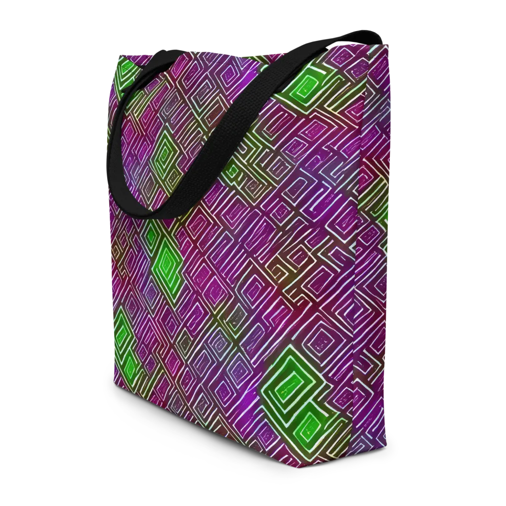 Chromatic Riddle on Large Tote Bag W/ Pocket — Front