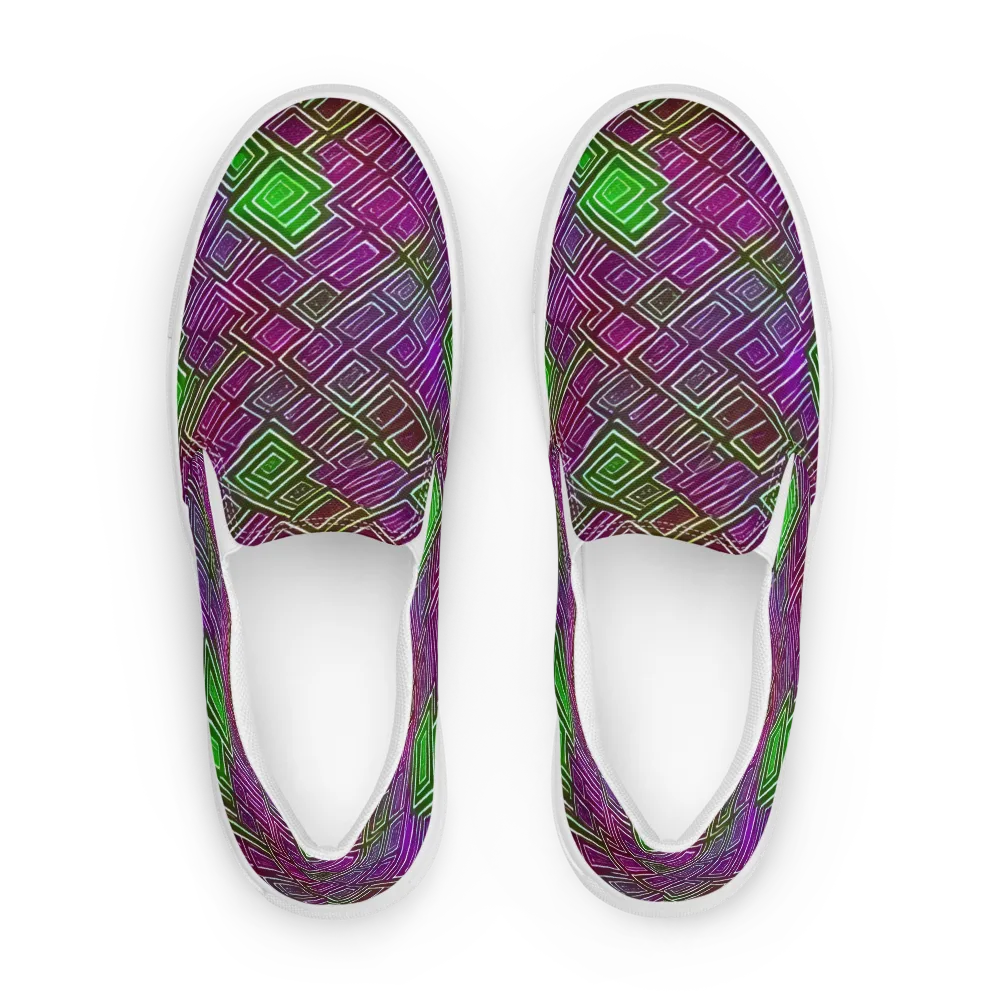 Chromatic Riddle on Women's Slip-On Canvas Shoes — Front