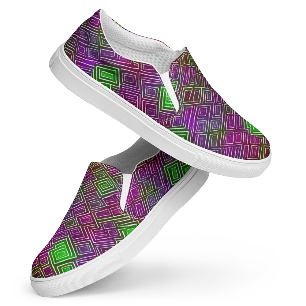 Chromatic Riddle on Women's Slip-On Canvas Shoes — Front