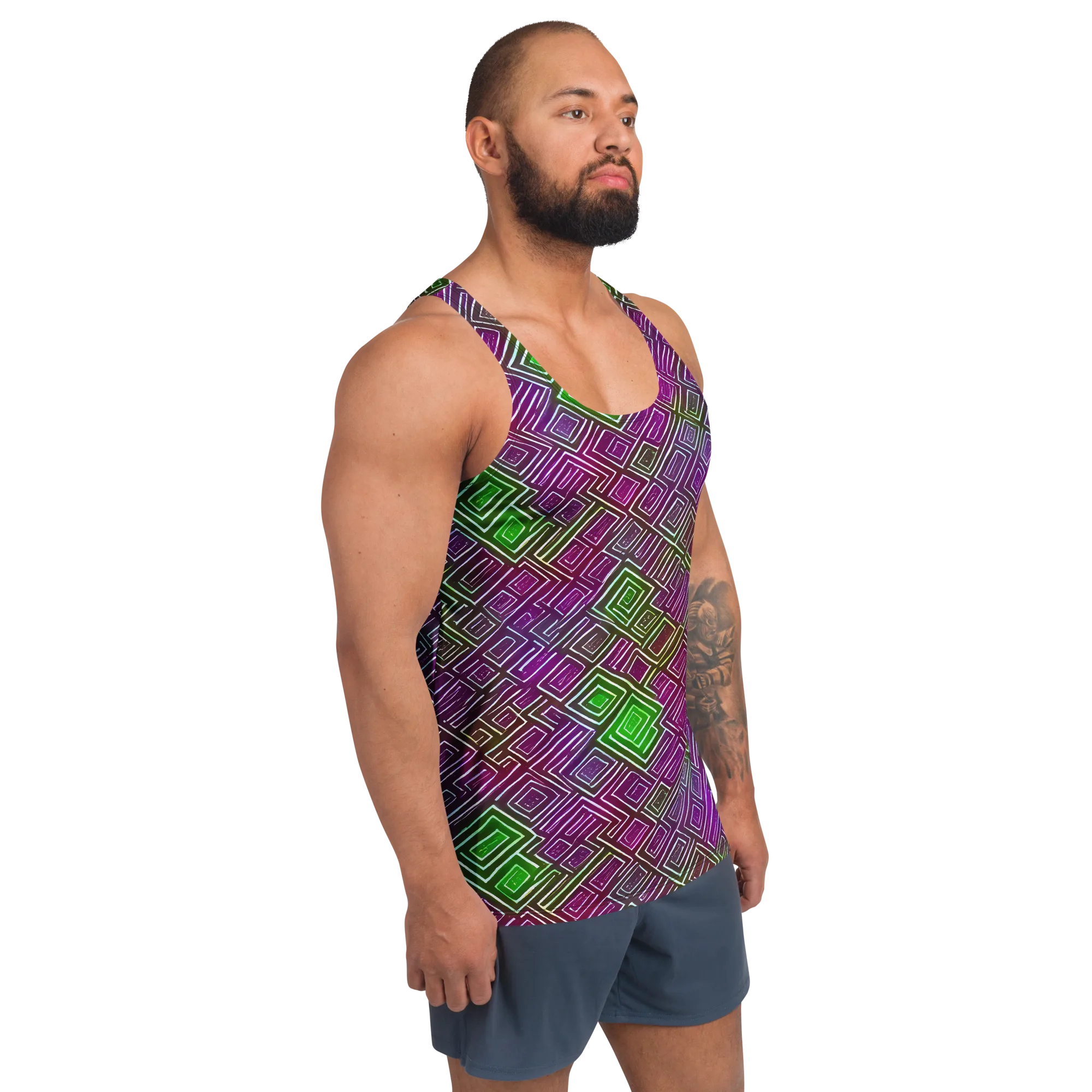 Chromatic Riddle on Men's Tank Top — Right Front