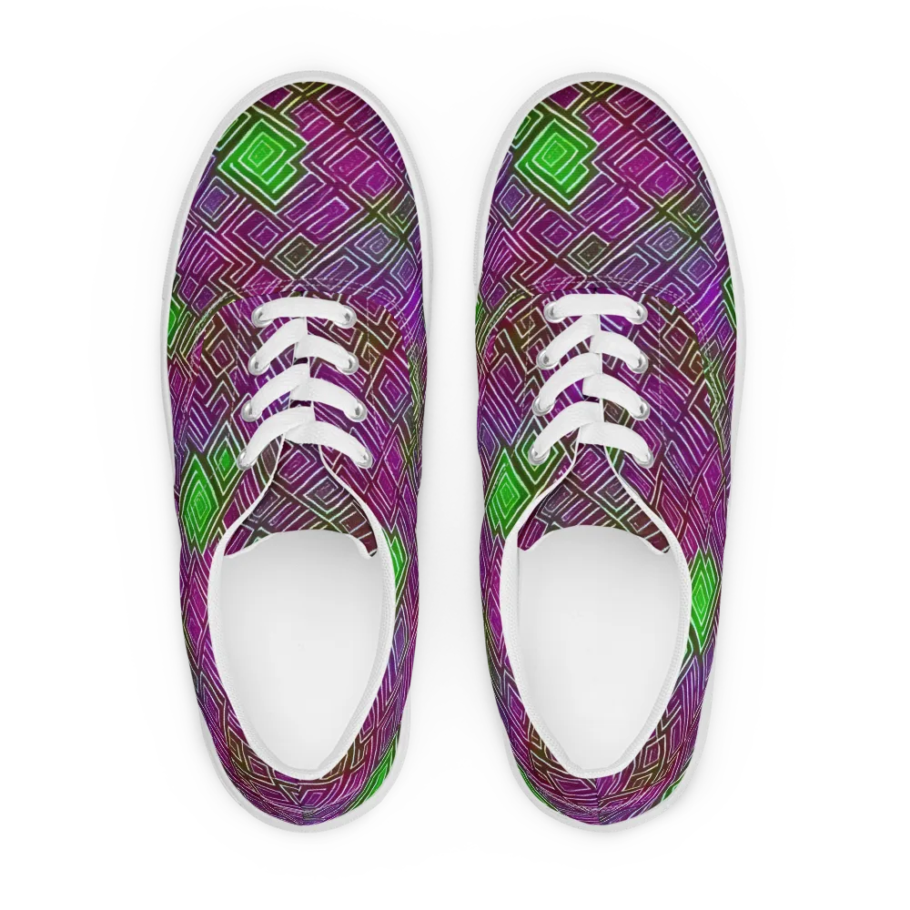 Chromatic Riddle on Men's Lace-Up Canvas Shoes — Front
