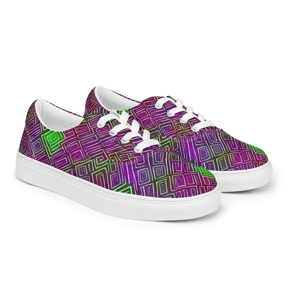Chromatic Riddle on Men's Lace-Up Canvas Shoes — Right Front