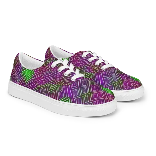 Chromatic Riddle on a Men's Lace-Up Canvas Shoes