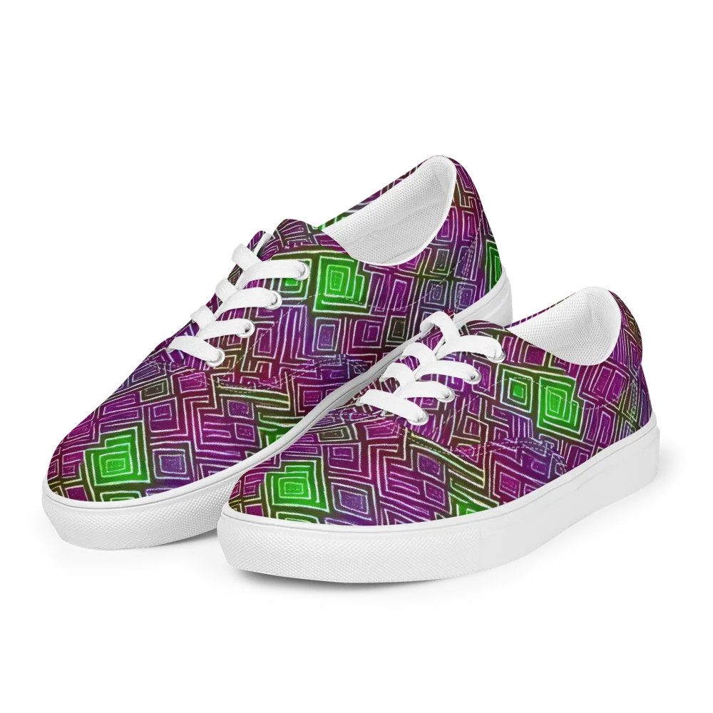 Chromatic Riddle on Men's Lace-Up Canvas Shoes — Left Front