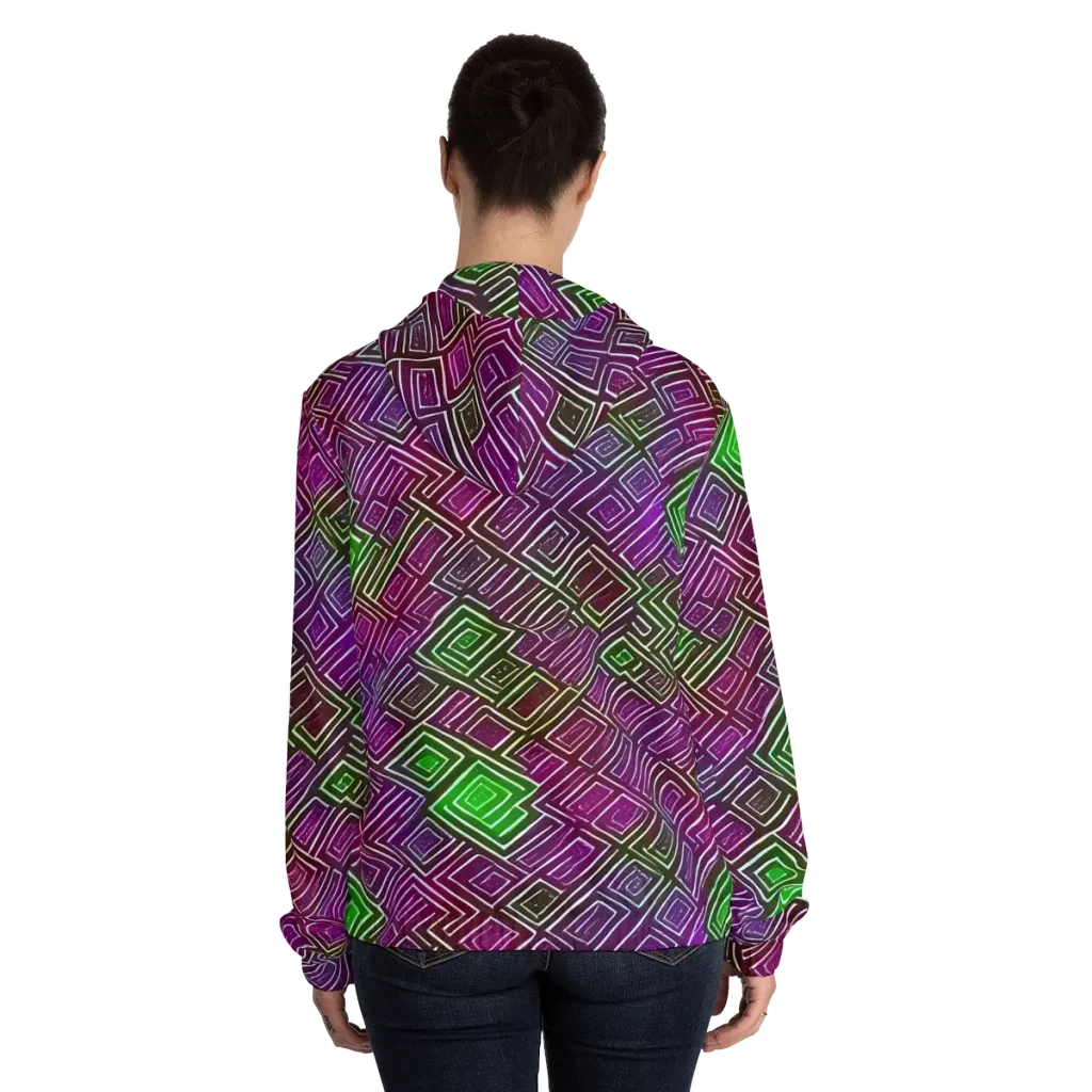 Chromatic Riddle on Women's Full-Zip Hoodie — Back On Person