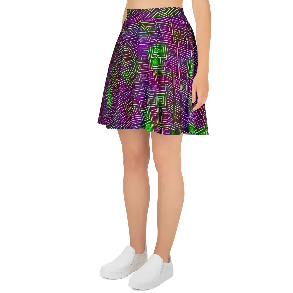Chromatic Riddle on Skater Skirt — Left