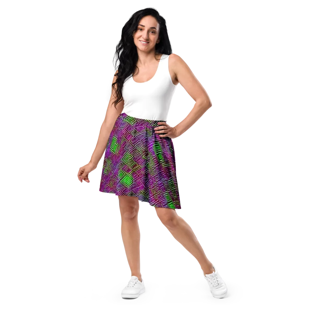 Chromatic Riddle on Skater Skirt — Front