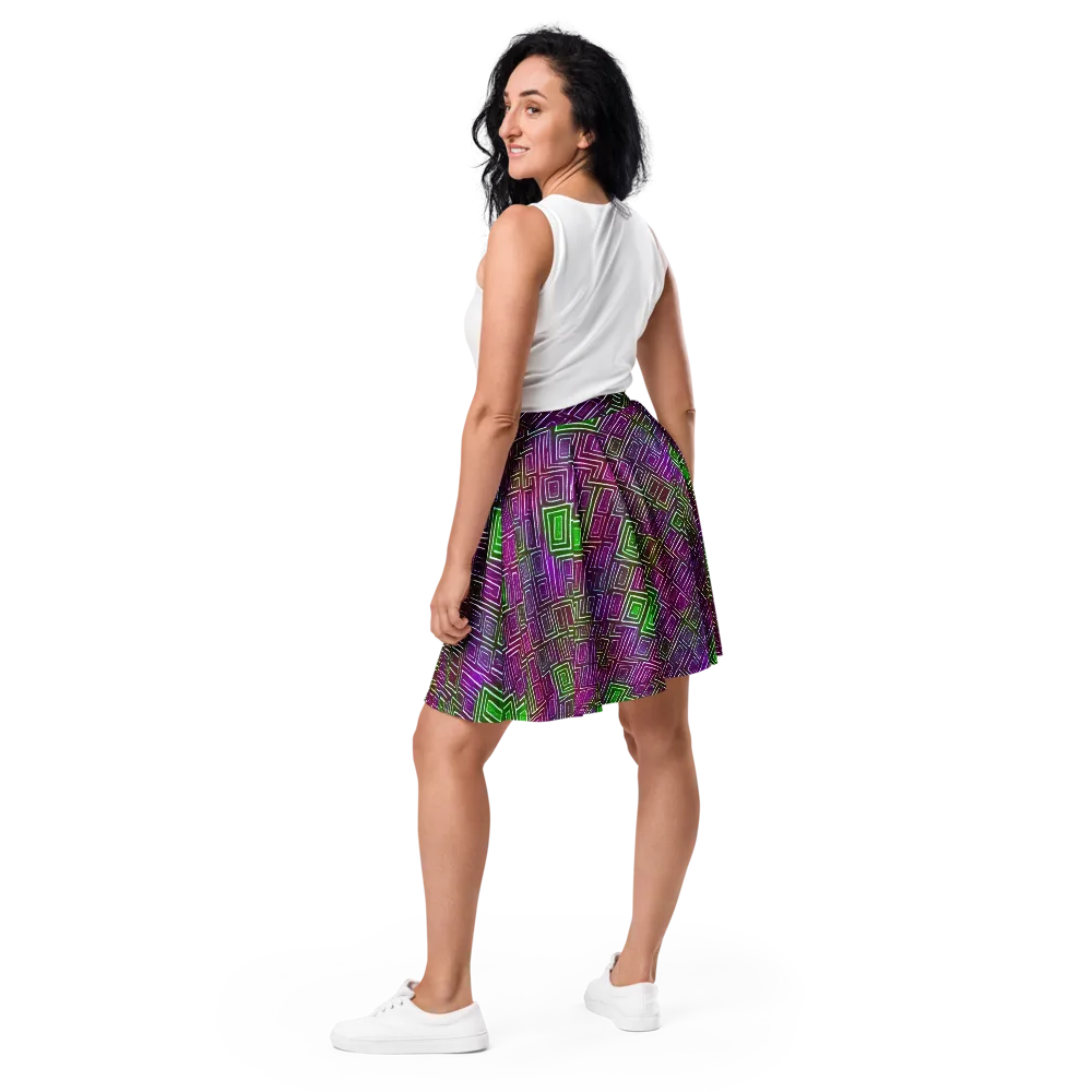 Chromatic Riddle on Skater Skirt — Back