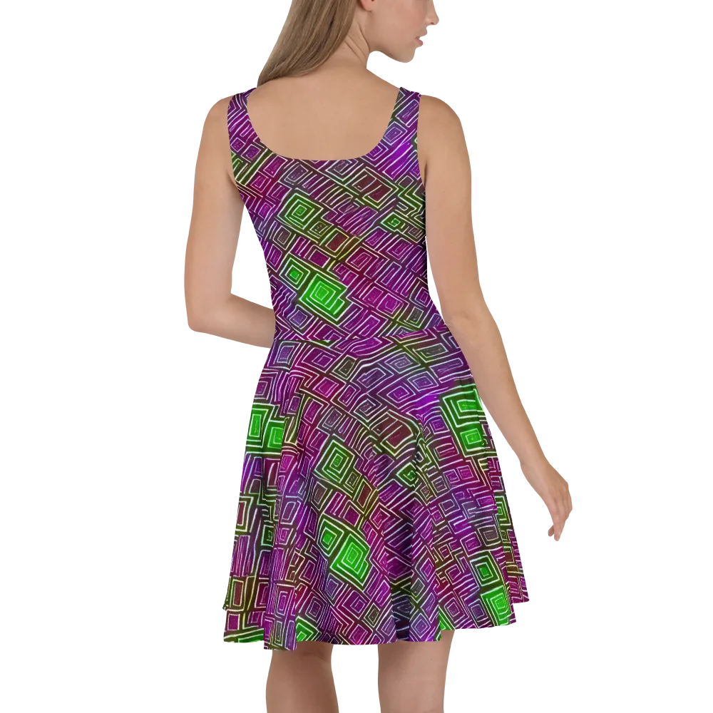 Chromatic Riddle on Skater Dress — Back