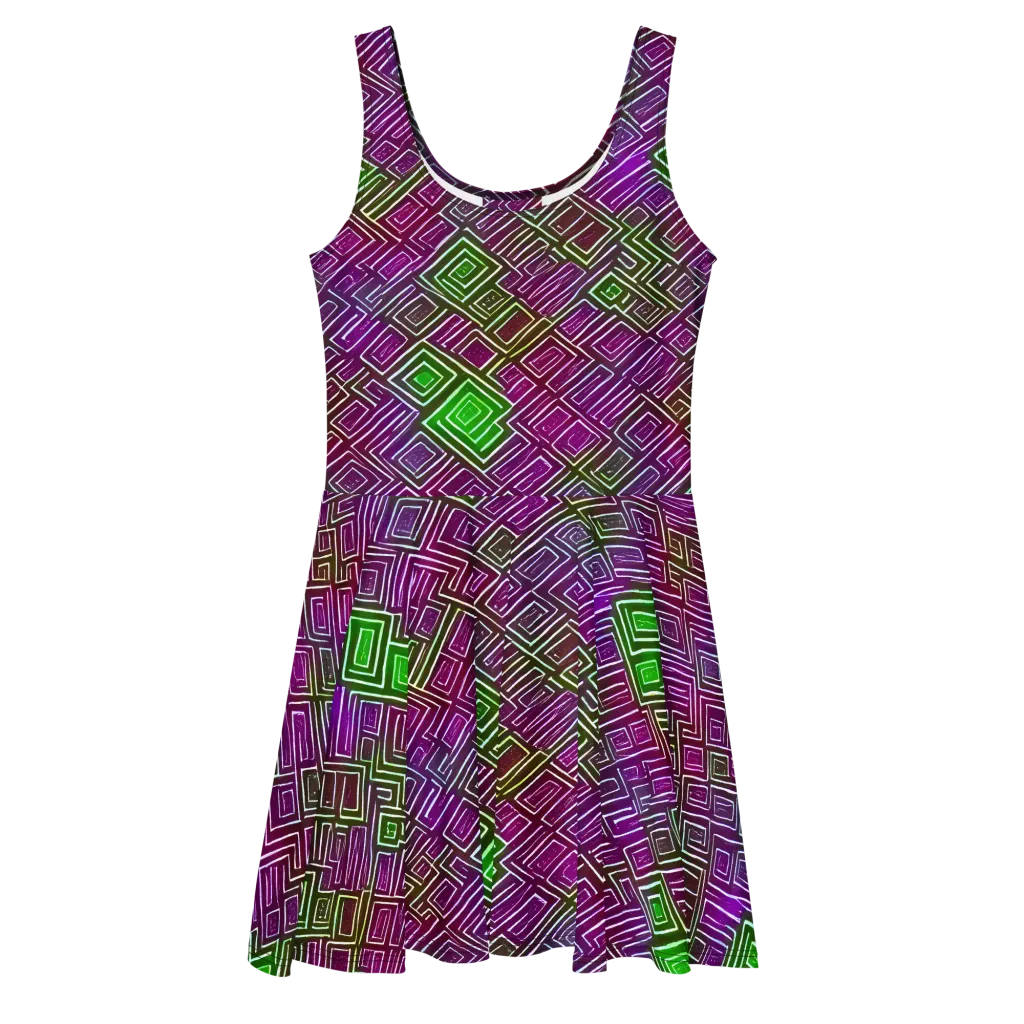 Chromatic Riddle on Skater Dress — Front
