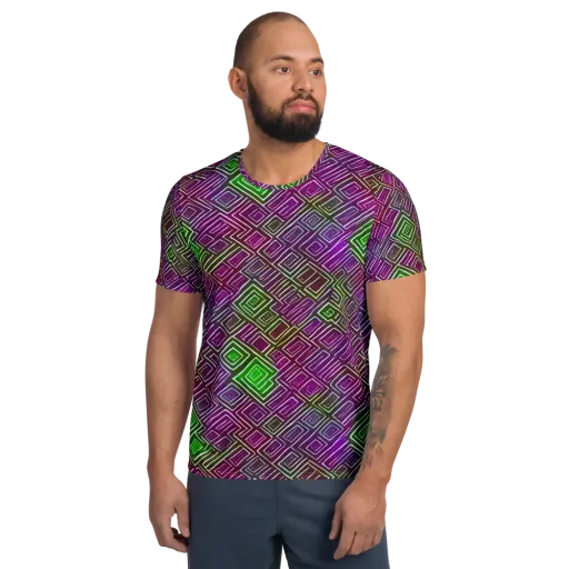 Chromatic Riddle on a Men's Athletic T-Shirt
