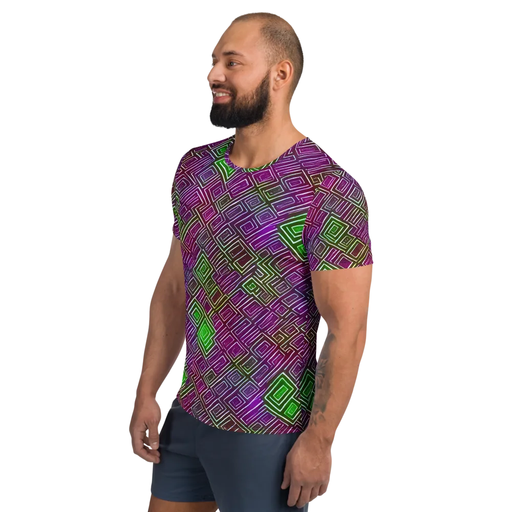 Chromatic Riddle on Men's Athletic T-Shirt — Left