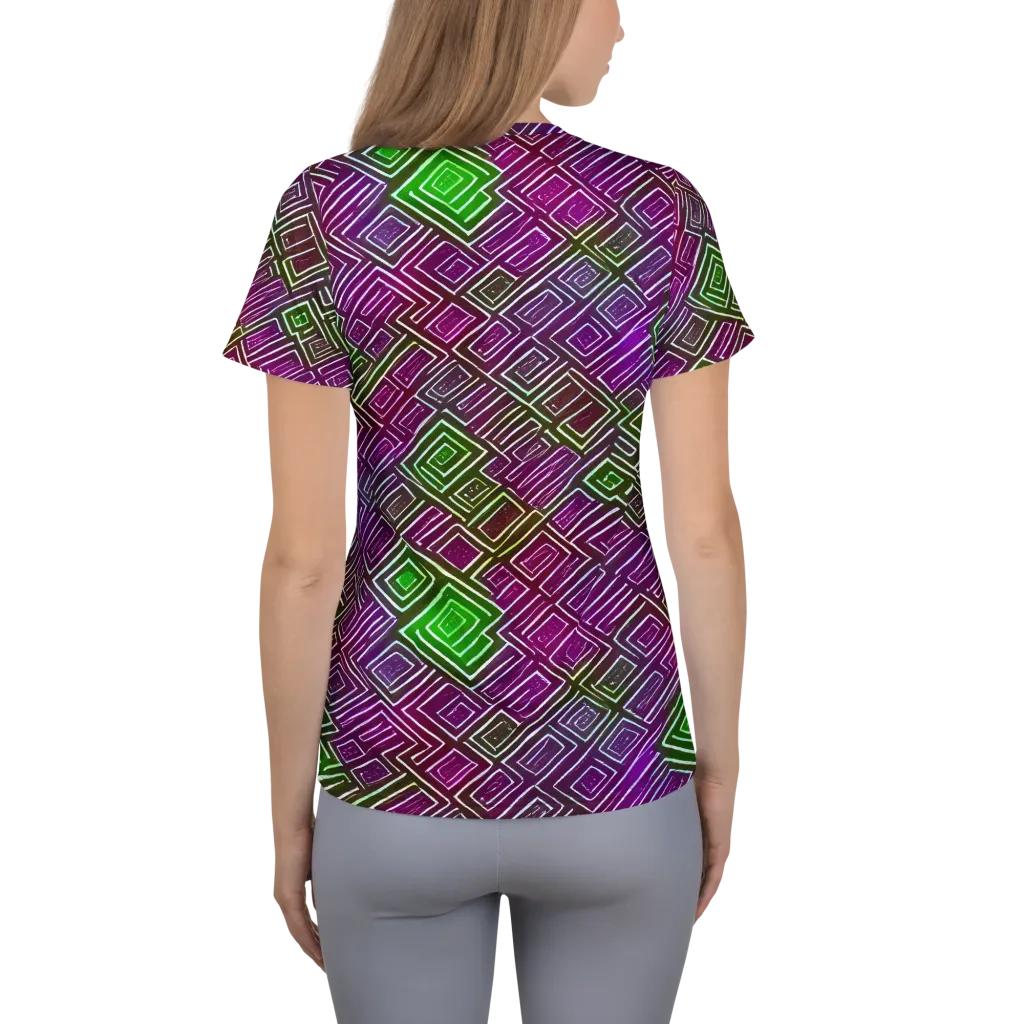 Chromatic Riddle on Women's Athletic T-Shirt — Back