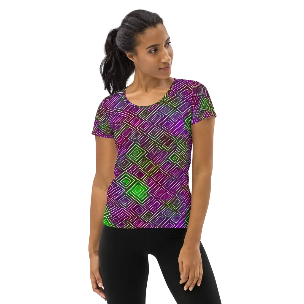 Chromatic Riddle on Women's Athletic T-Shirt — Front