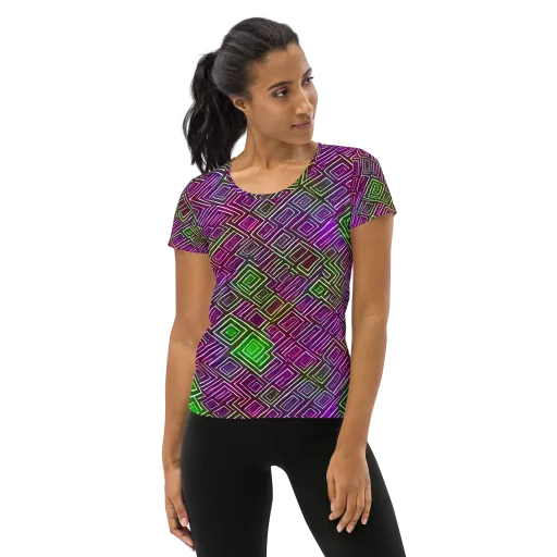 Chromatic Riddle on a Women's Athletic T-Shirt