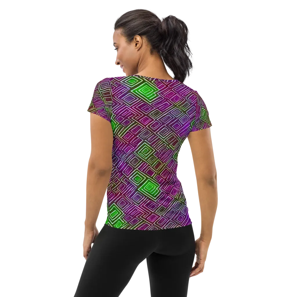 Chromatic Riddle on Women's Athletic T-Shirt — Back