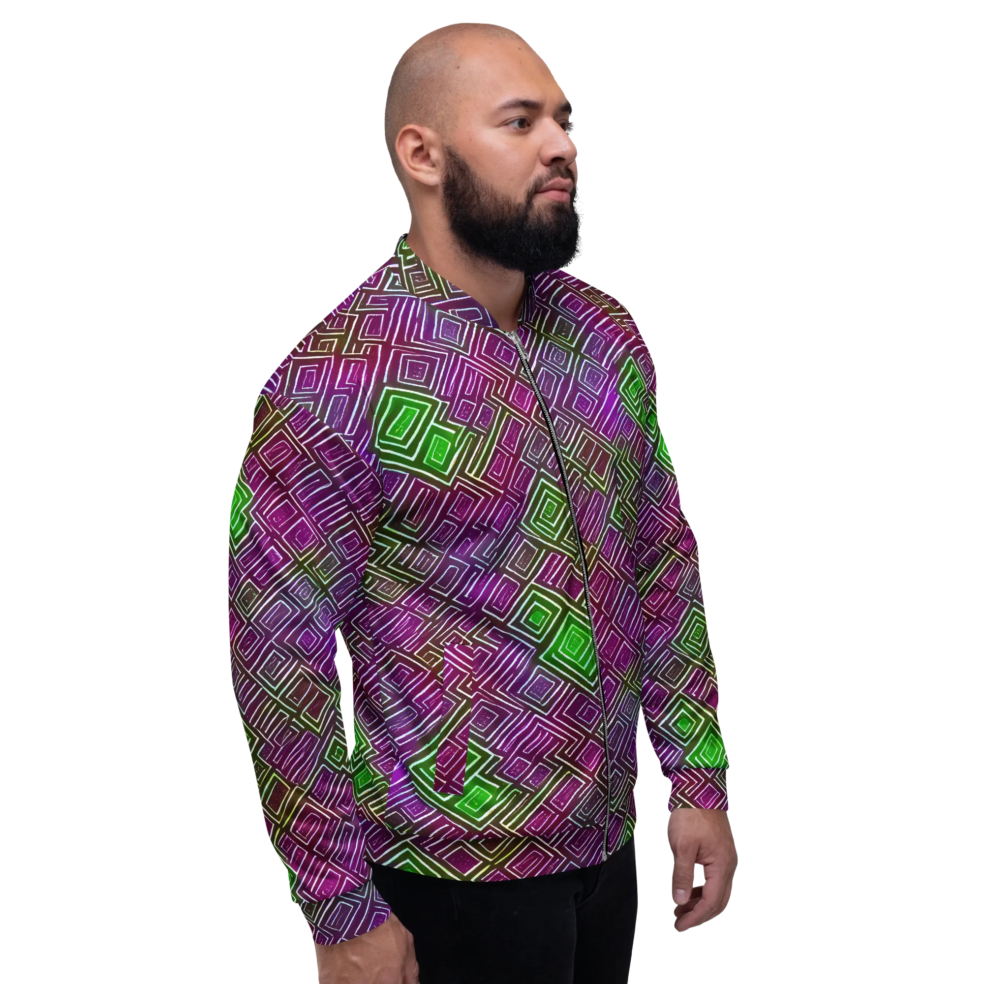 Chromatic Riddle on Bomber Jacket — Right