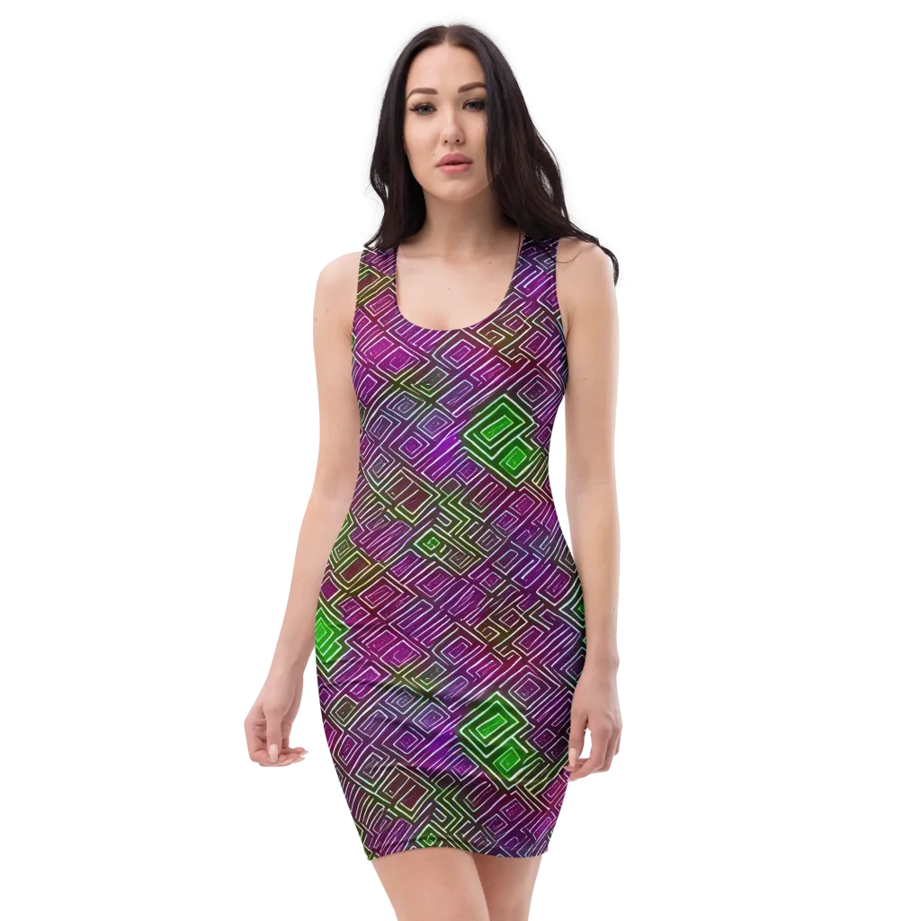 Chromatic Riddle on Bodycon Dress — Front