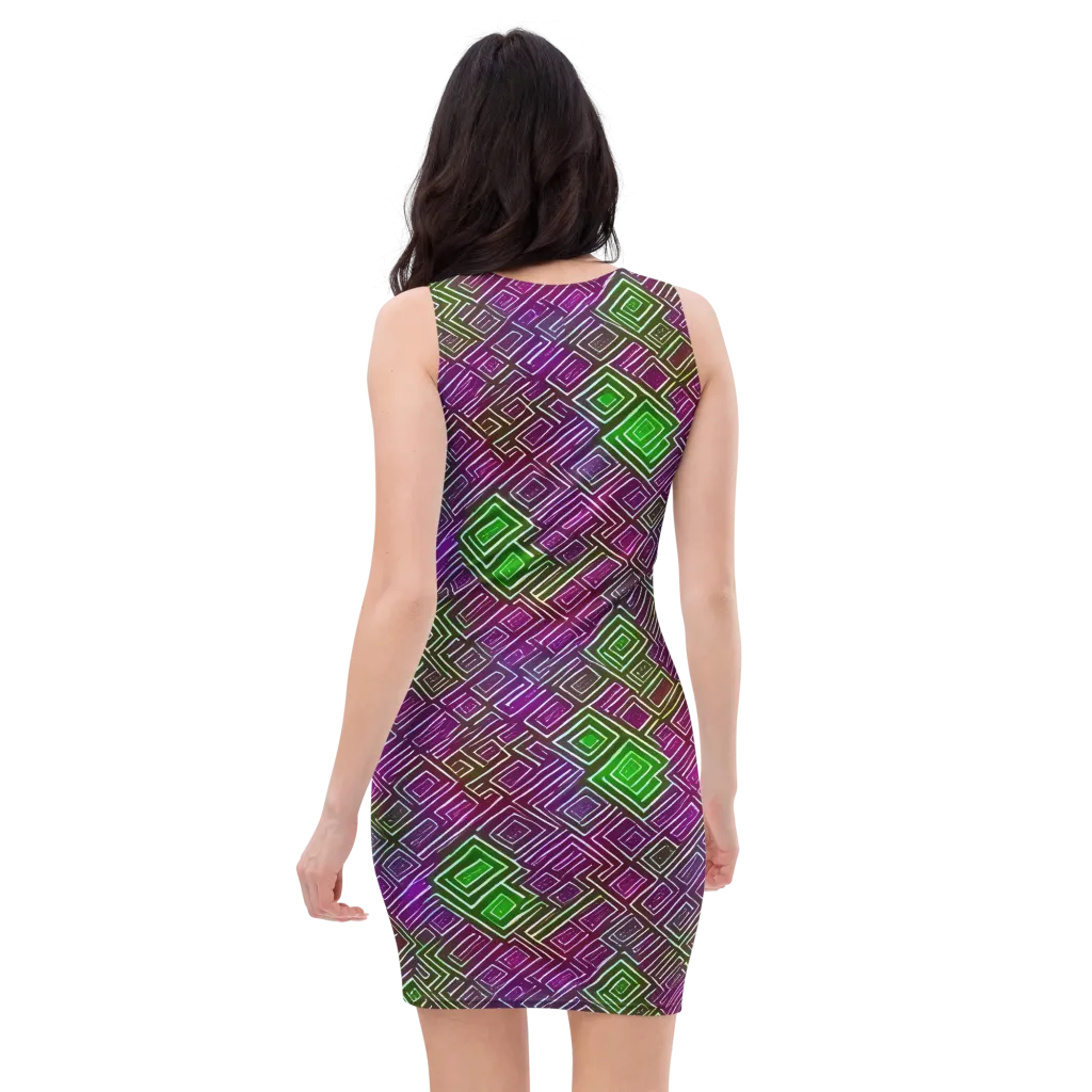 Chromatic Riddle on Bodycon Dress — Back