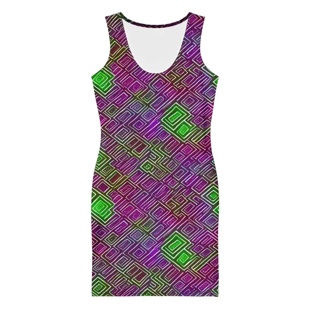 Chromatic Riddle on Bodycon Dress — Front