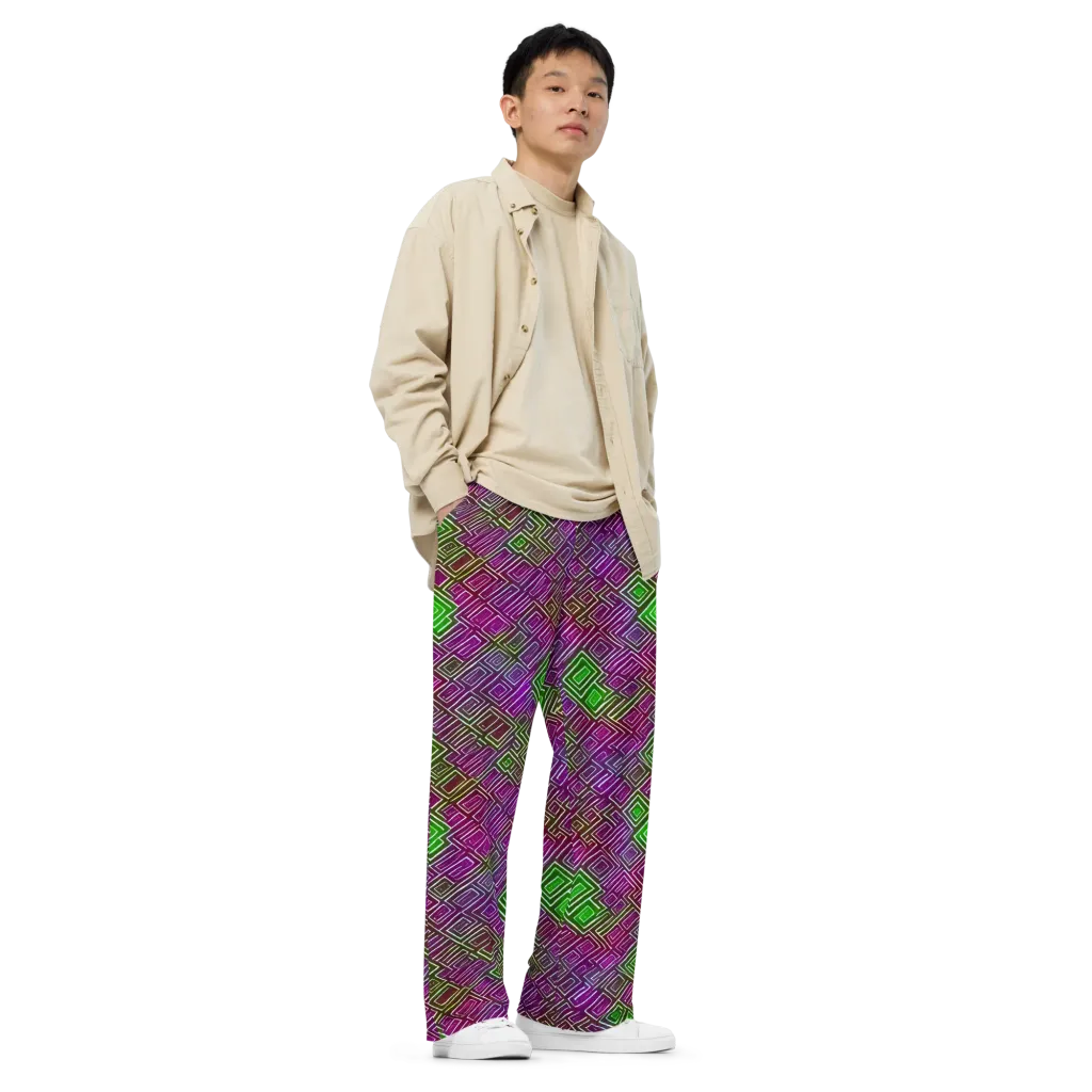 Chromatic Riddle on Wide-Leg Pants — Right Front