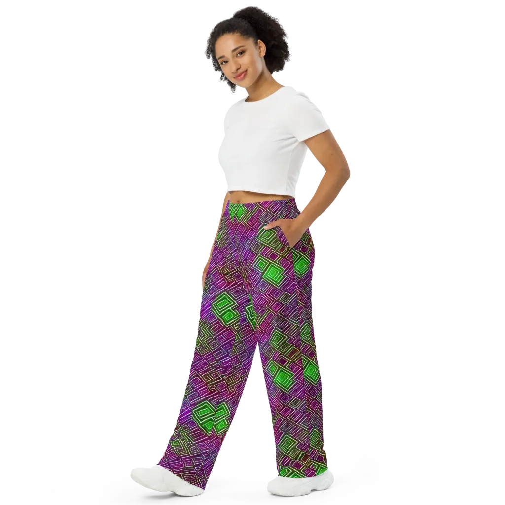 Chromatic Riddle on Wide-Leg Pants — Left Front