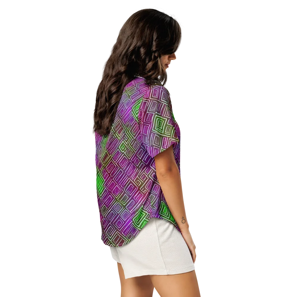 Chromatic Riddle on Women's Short Sleeve Pajama Top — Right Back