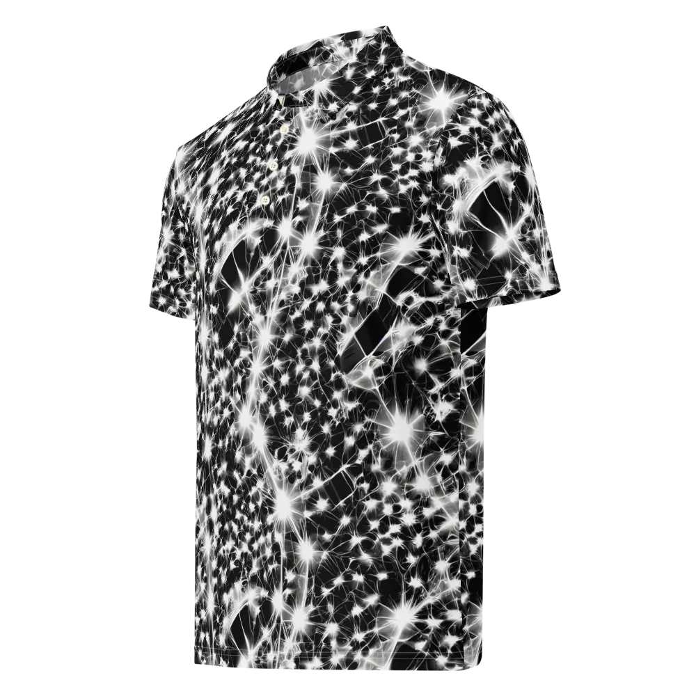 Midnight Dandelion on Men's Slim Fit Polo Shirt — Left Front