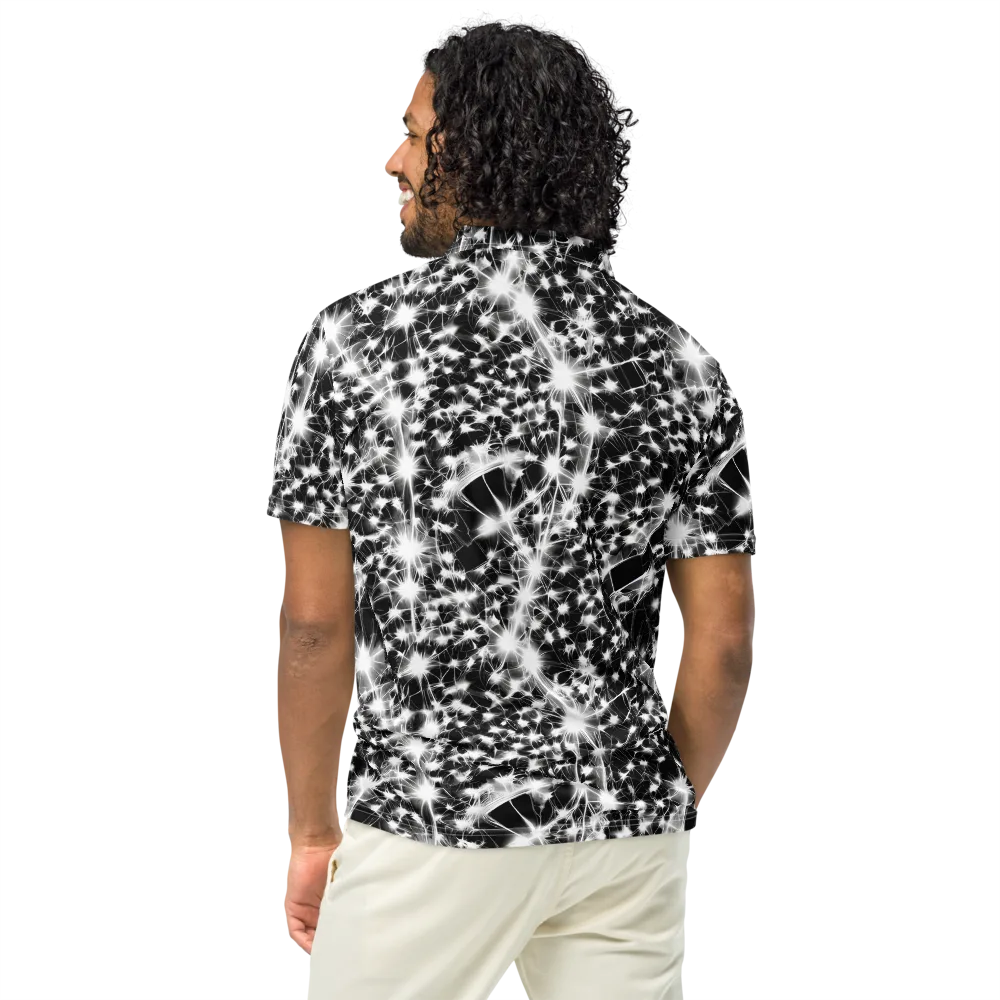 Midnight Dandelion on Men's Slim Fit Polo Shirt — Back