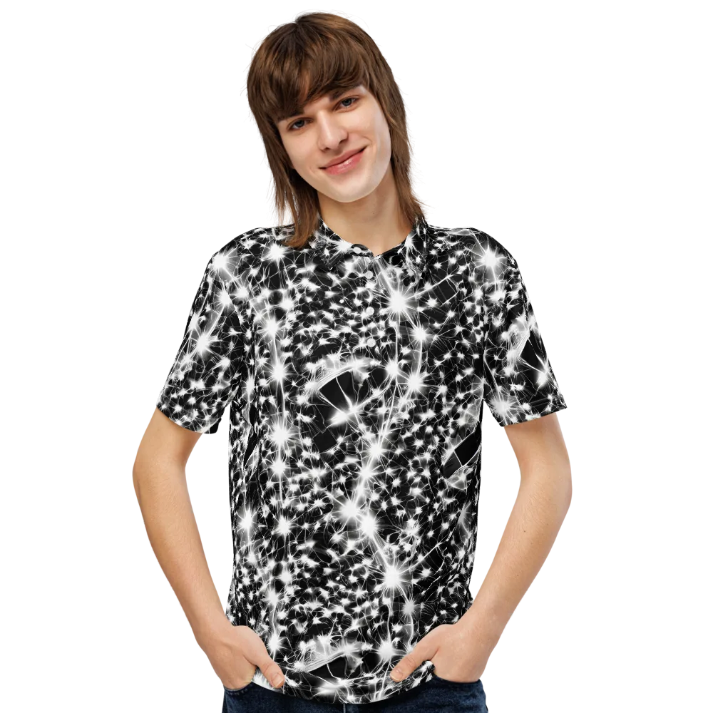 Midnight Dandelion on Men's Slim Fit Polo Shirt — Front