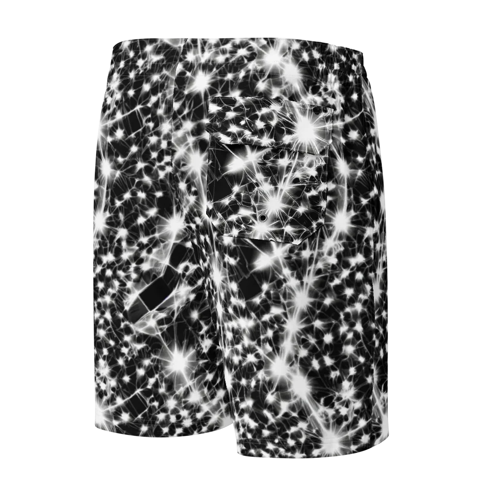 Midnight Dandelion on Men's Board Shorts — Back