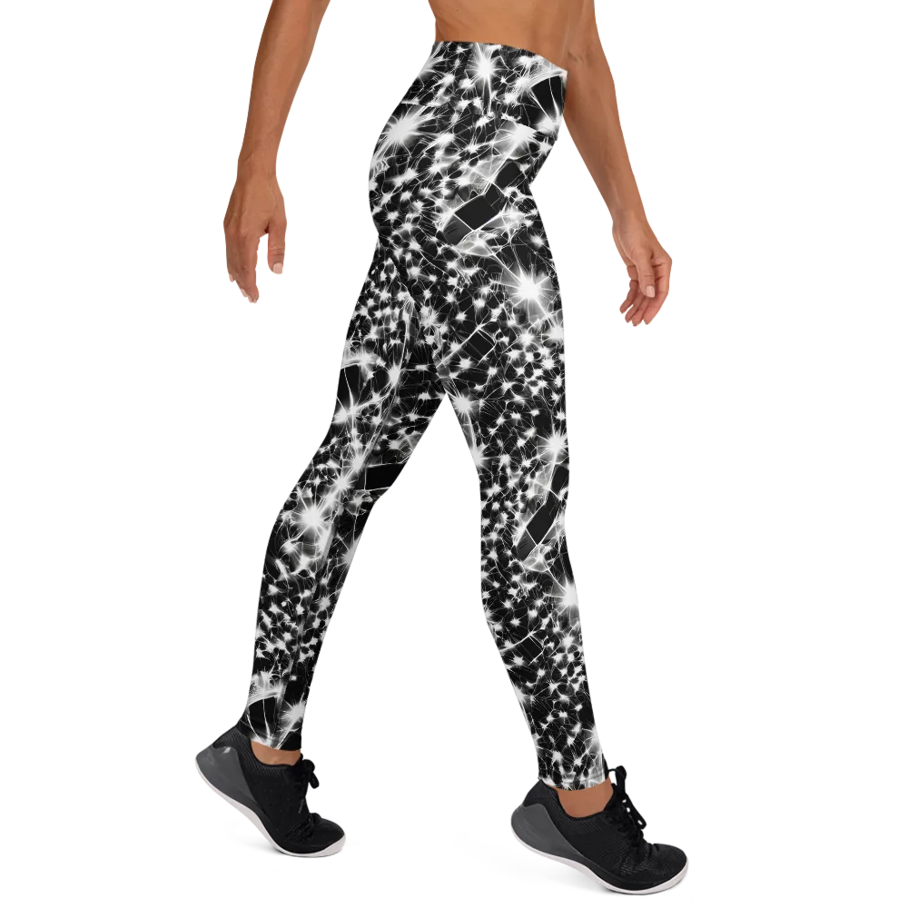 Midnight Dandelion on Yoga Leggings — Right