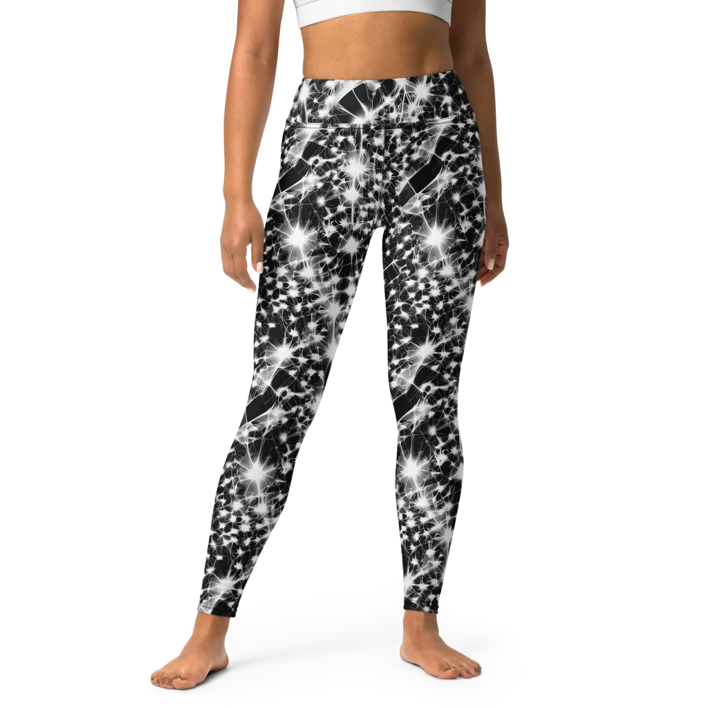 Midnight Dandelion on Yoga Leggings — Front