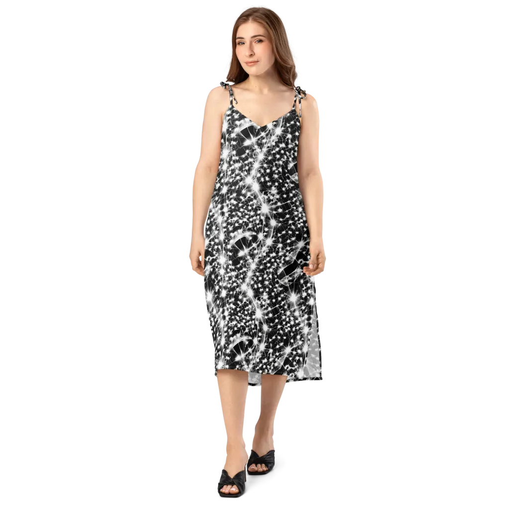 Midnight Dandelion on Slip Dress — Front