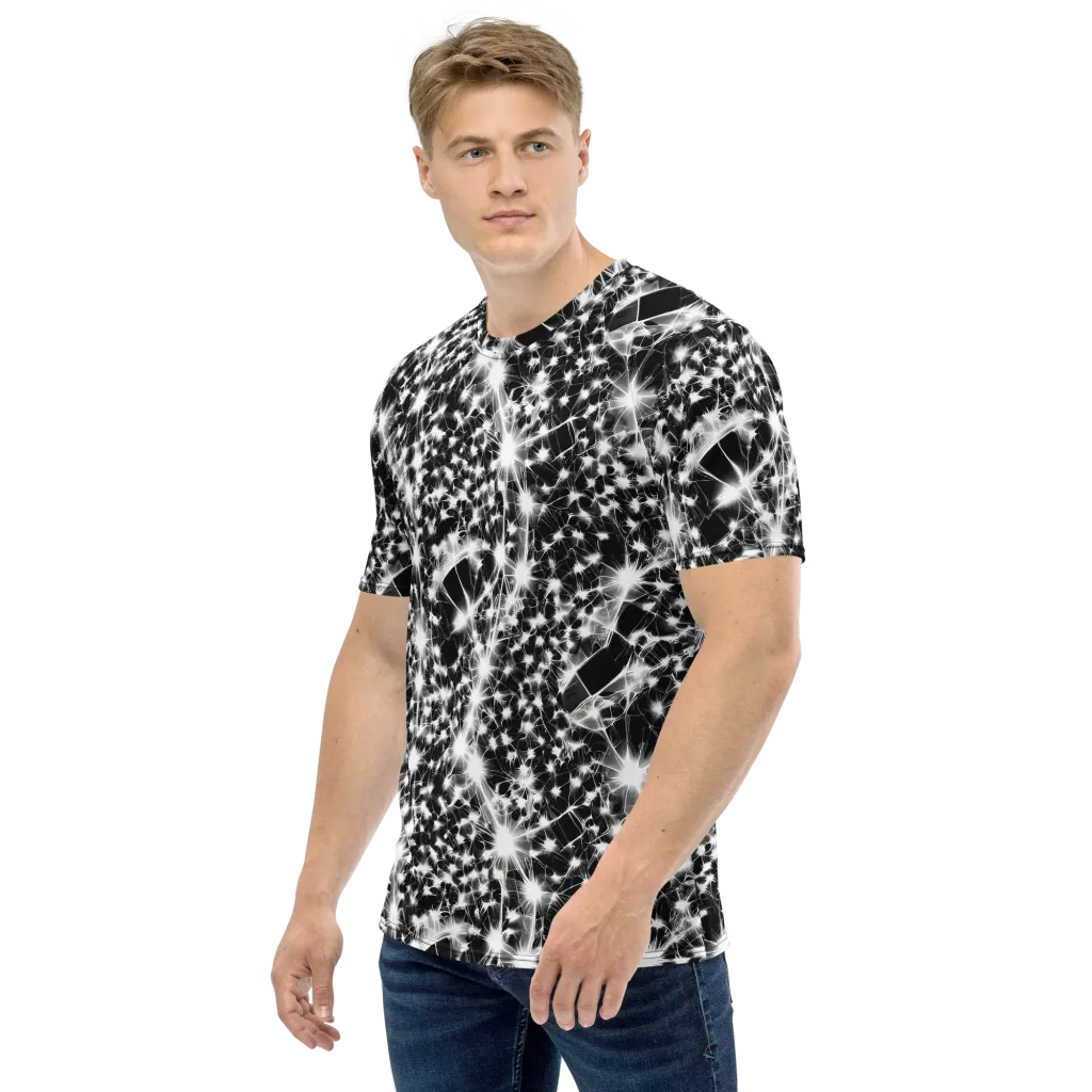 Midnight Dandelion on Men's Crew Neck T-Shirt — Left