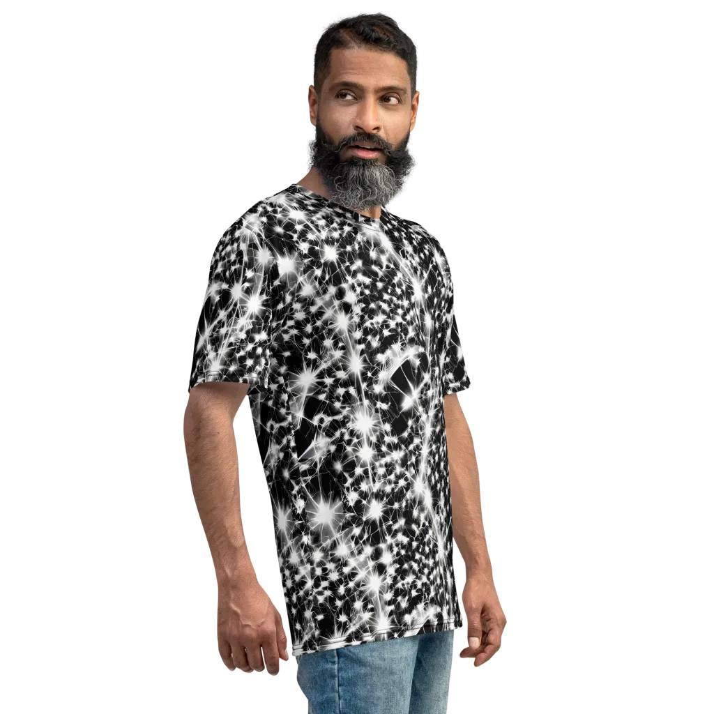 Midnight Dandelion on Men's Crew Neck T-Shirt — Right