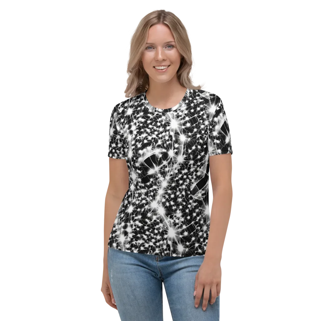 Midnight Dandelion on Women's Crew Neck T-Shirt — Front