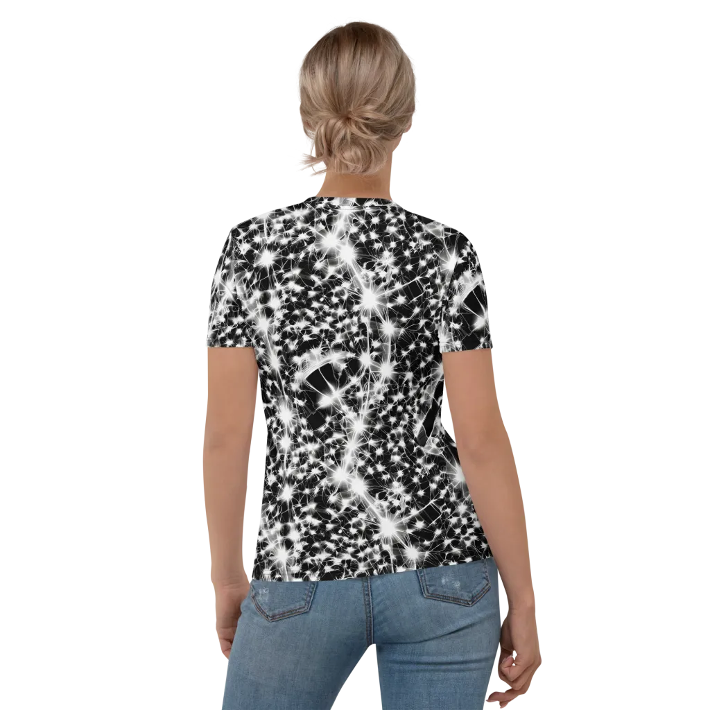Midnight Dandelion on Women's Crew Neck T-Shirt — Back