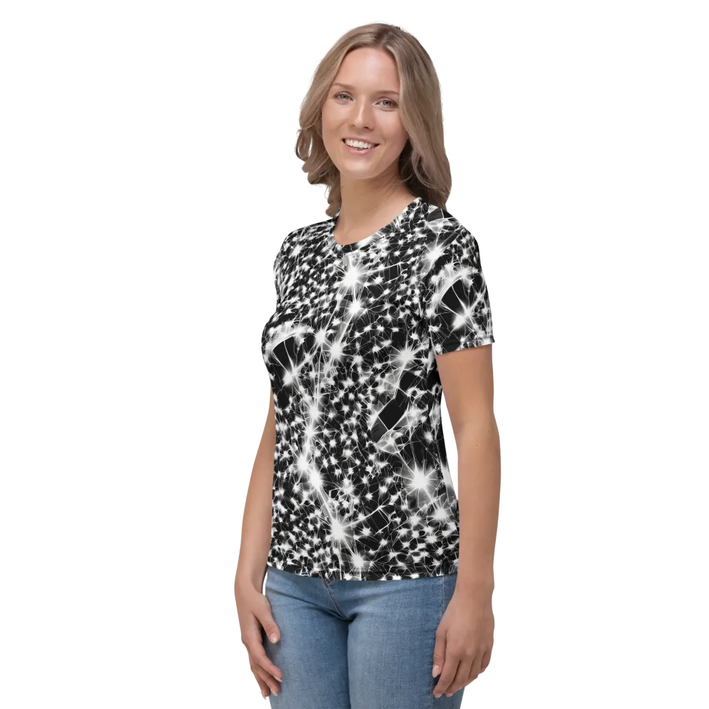 Midnight Dandelion on Women's Crew Neck T-Shirt — Left