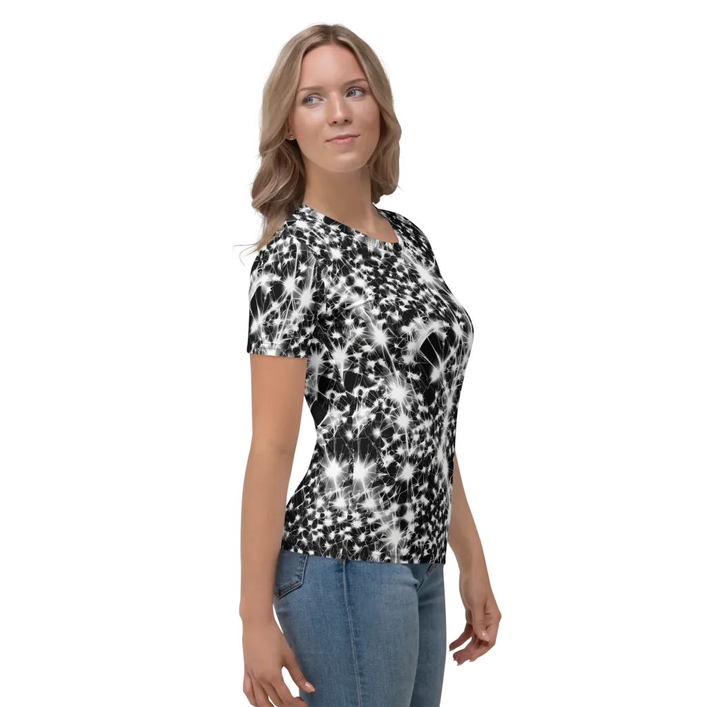 Midnight Dandelion on Women's Crew Neck T-Shirt — Right