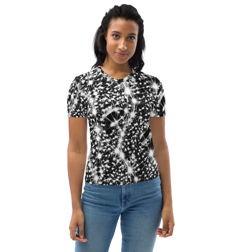 Midnight Dandelion on Women's Crew Neck T-Shirt — Front