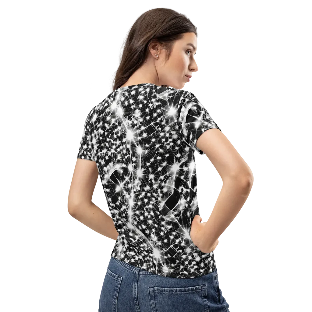Midnight Dandelion on Women's Crew Neck T-Shirt — Back